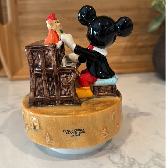 Vintage Mickey Mouse Playing Piano With  Mice Watching music box 1987 - Picture 3 of 8